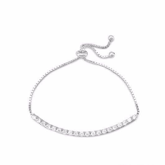 Adjustable Rose Gold Plated Bar Friendship Bracelet 925 Sterling Silver