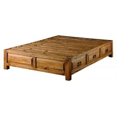 Cama Rústica Con Cajones Camas De Madera Maciza Cama De Madera Muebles Madera Maciza