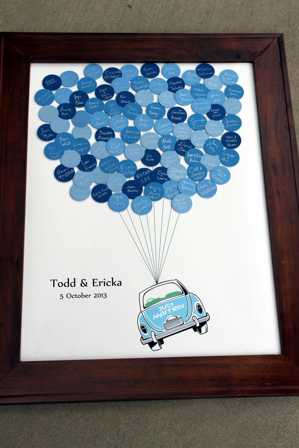 Fingerprint tree Wedding balloon guestbook Just Married Fingerprint Guestbook Wedding tree Car guestbook Customizable Thumbprint tree