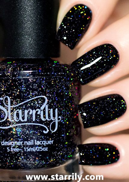 ★ Typical laws do not apply to me. Electromagnetism does not sway me. I move freely through matter as if the laws of science did not exist. Undetected and unnoticed I explore the universe without limi Black Nail Polish, Holographic Nail Polish, Nail Polish Colors, Holographic Glitter, Polish Nails, Nail Black, Matte Black, Black Nail Designs, Nail Art Designs