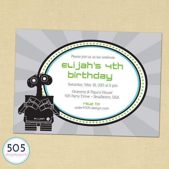 wall e party invitation by 505 design paperie printable wall e birthday party e invites