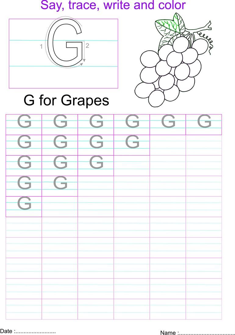 english capital letter g worksheet letter g worksheets