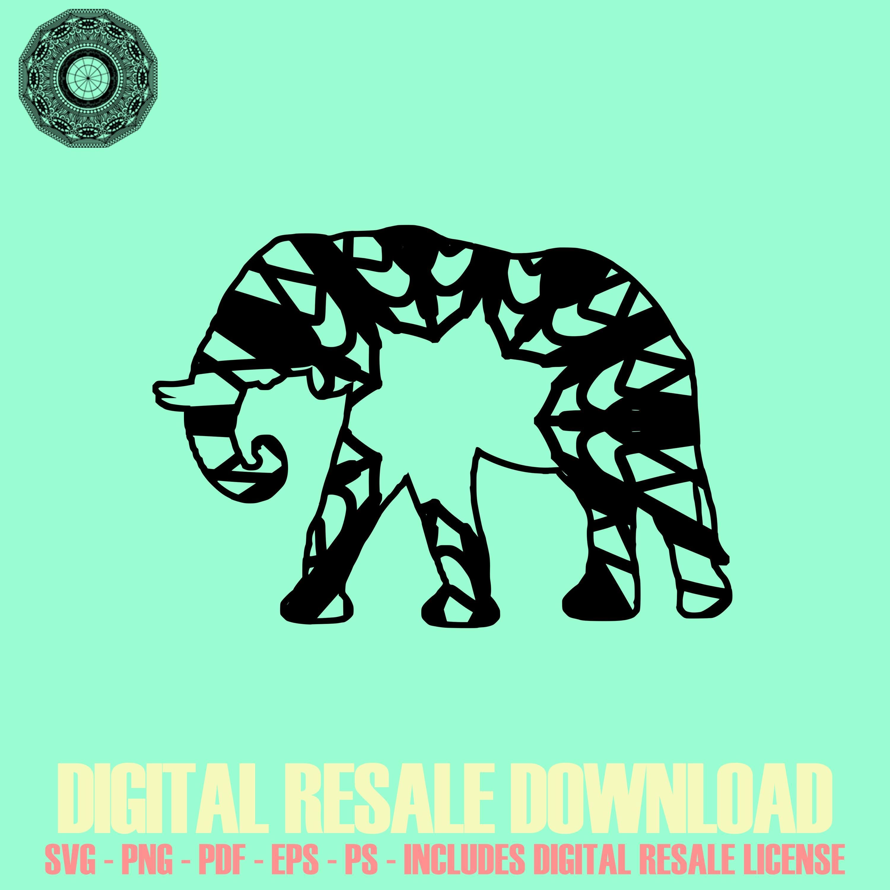Download Elephant Mandala SVG November Collection Digital Download File With Resale License | Mandala svg ...