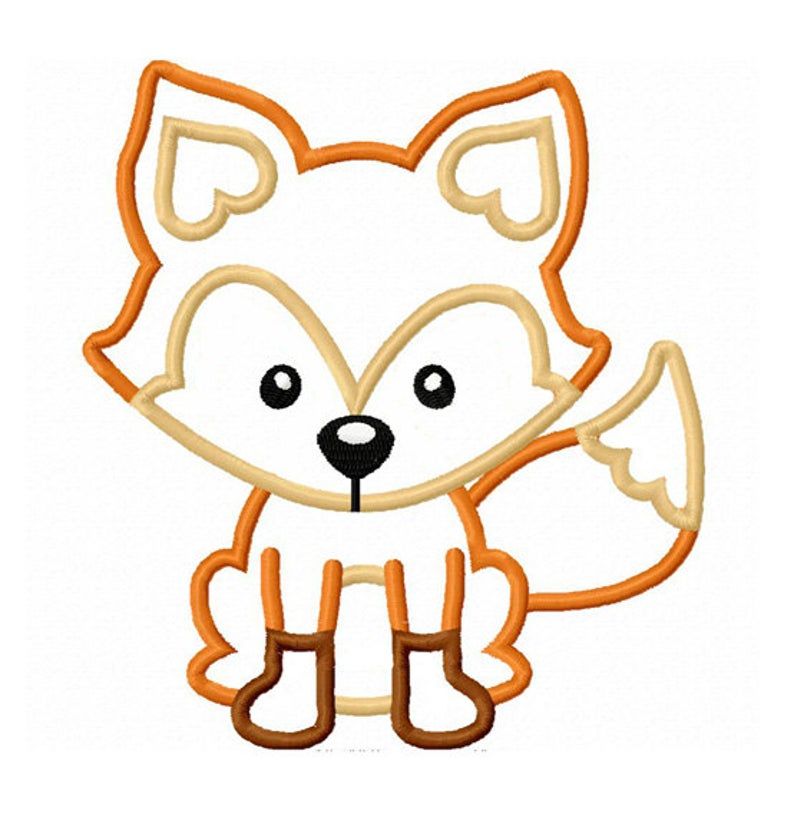 Download Fox Applique Machine Embroidery Design NO:0042 | Etsy in ...
