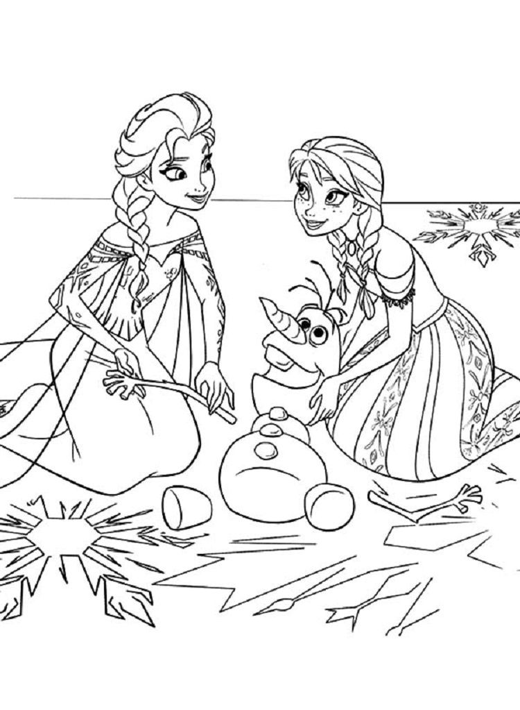 frozen coloring pages anna and elsa and olaf Coloring Pages For Kids