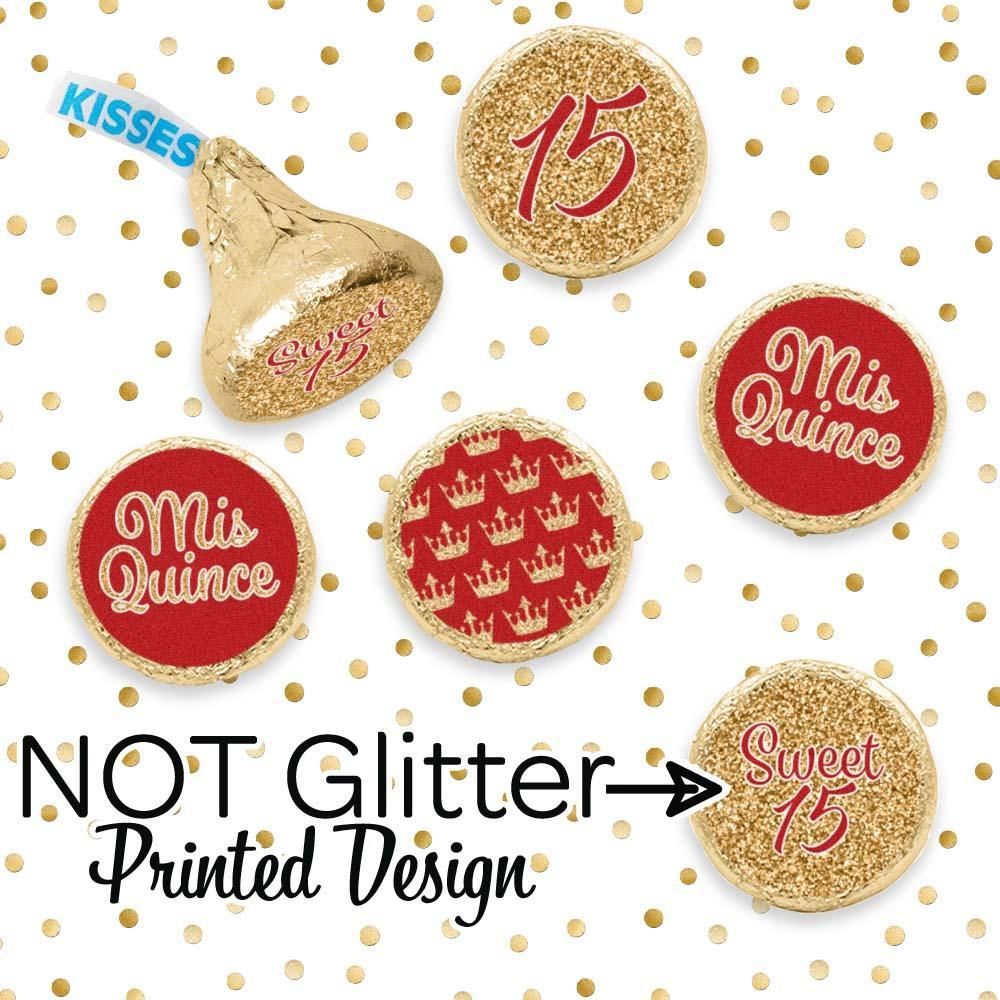 Download Red and Gold Quinceanera Stickers - 180 Count ...