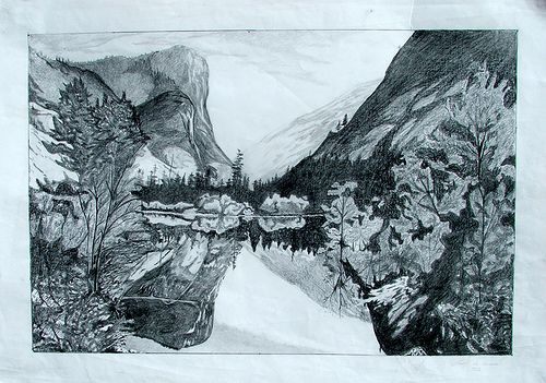 Landscape Pencil Drawing | Landscape pencil drawings, Drawings, Landscape