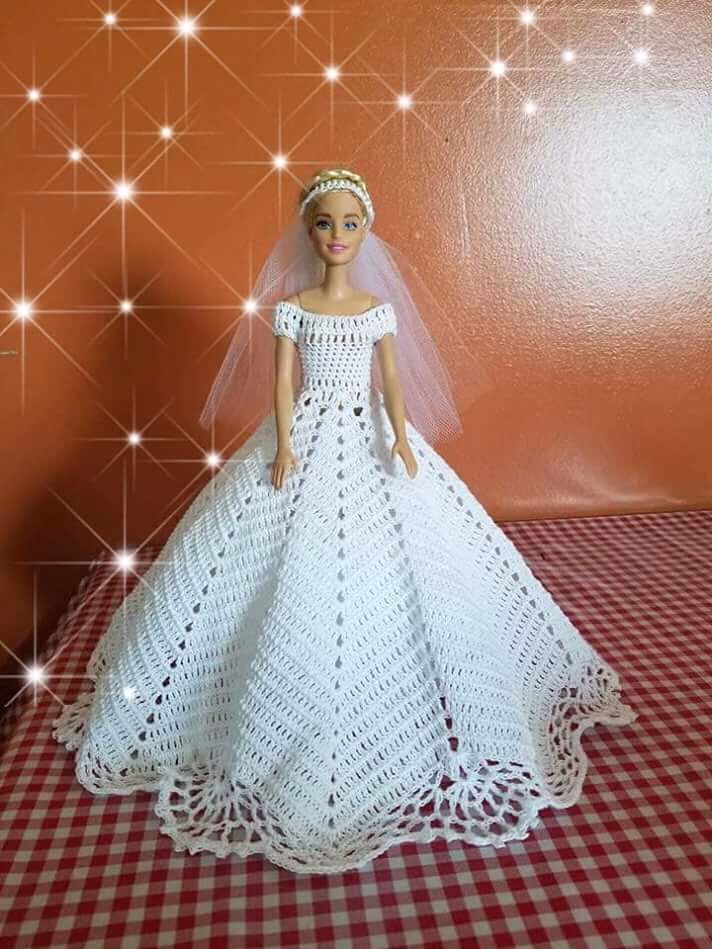 Pin de Sarita Leiva en Blusa tejida a gancho | Patrones para vestidos de ganchillo, Vestido para muñeca de ganchillo, Vestidos de muñecas barbie