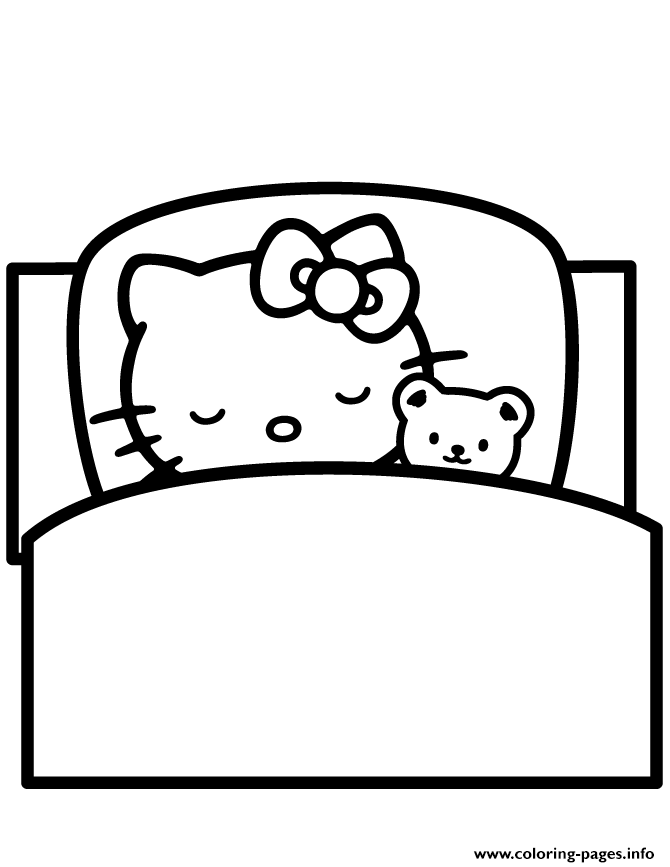 Print Goodnight Hello Kitty Coloring Pages Hello Kitty Coloring Hello Kitty Colouring Pages Kitty Coloring