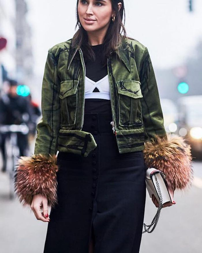 cute outfits with a green jacket