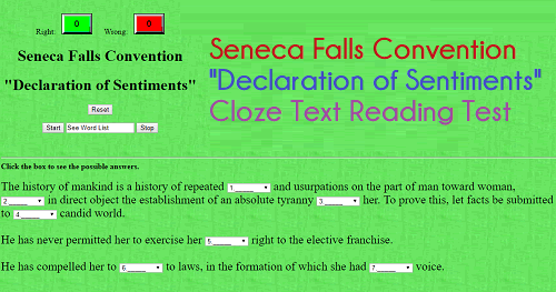 Elizabeth Cady Stanton Declaration Of Sentiments Document Analysis