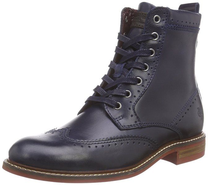 Marc O'Polo Schnürstiefelette, Damen Combat Boots, Blau (877 Marc O'Polo Schnürstiefelette, Damen Combat Boots, Blau (877