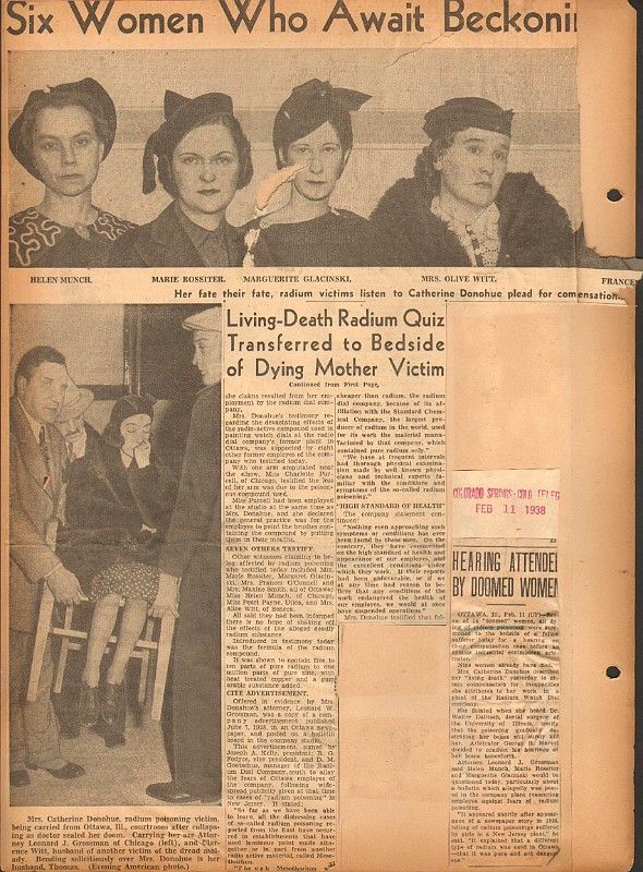 mrs. donahue victim of radium poisoning dies mrs. donahue victim of radium poisoning dies