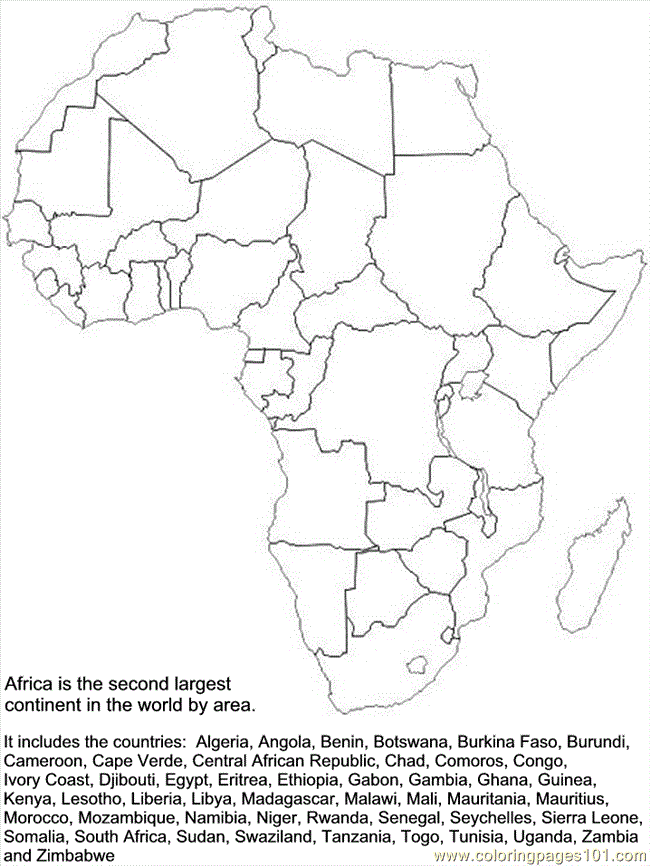 Africa coloring site - Absolutely free Printable Coloring Web pages image regarding Free Printable Map of Africa titled Africa coloring web site - Free of charge Printable Coloring Internet pages