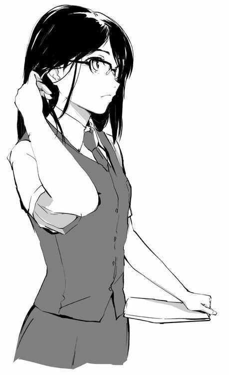 anime adult female black hair glasses image anime adult female black hair glasses image