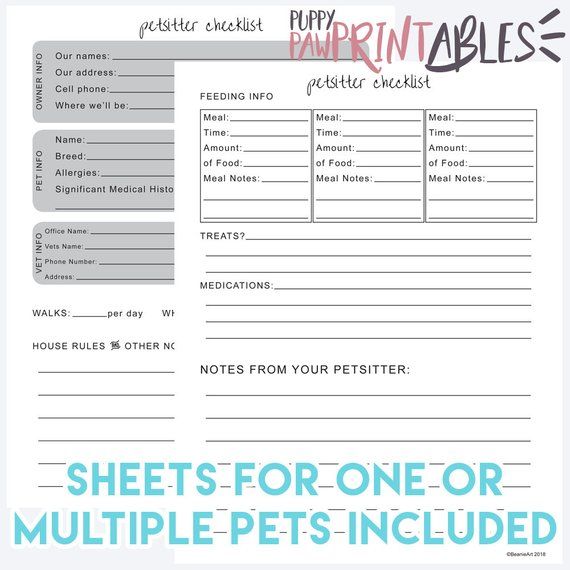 Printable Pet Care Checklist Printable Pet Care Checklist