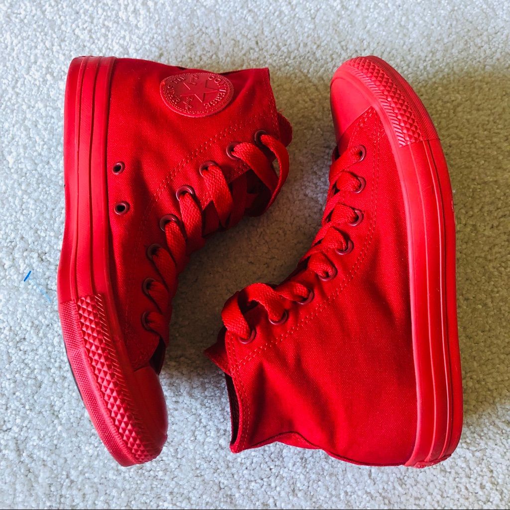 red monochrome converse