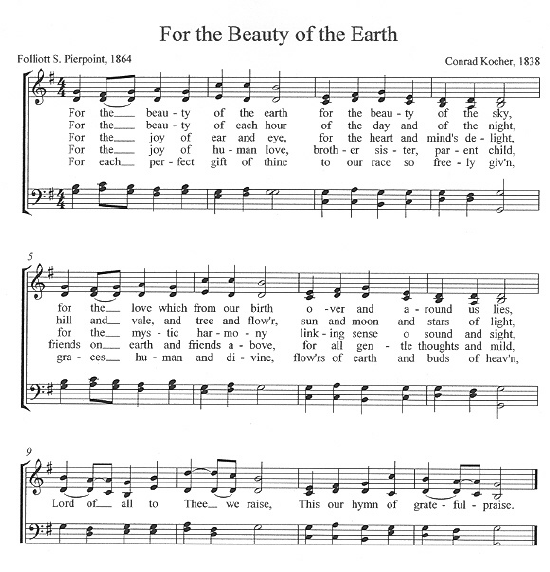 for the beauty of the earth i just love the old hymns to me they old hymnal sheet music