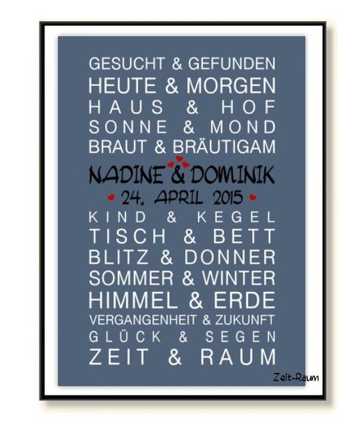 Zeit Raum Kunstdruck Geschenk Hochzeit Geburtstag Geschenk Hochzeit Personalisierte Hochzeitsgeschenke Geschenkideen Hochzeit