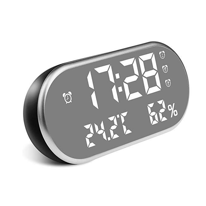 Powbacksy Alarm Clock For Kids Led Digital With Usb Clock With Usb Charger 6 5 Inch Large Led Display 3 Groups Alarm 12 24 Hour Setting Temperature And Humidity Monitor Clocks For Bedrooms Review
