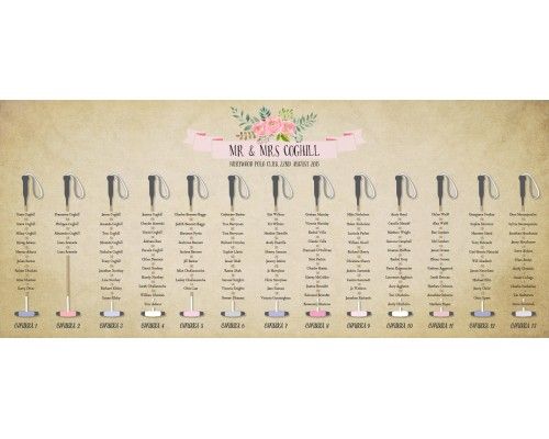 Polo Themed Wedding Seating Plan In Vintage Styling With Simple Polo Themed Wedding Seating Plan In Vintage Styling With Simple Fl Design Orienatation Tand Colourings Can Be Adjusted To Compliment Your