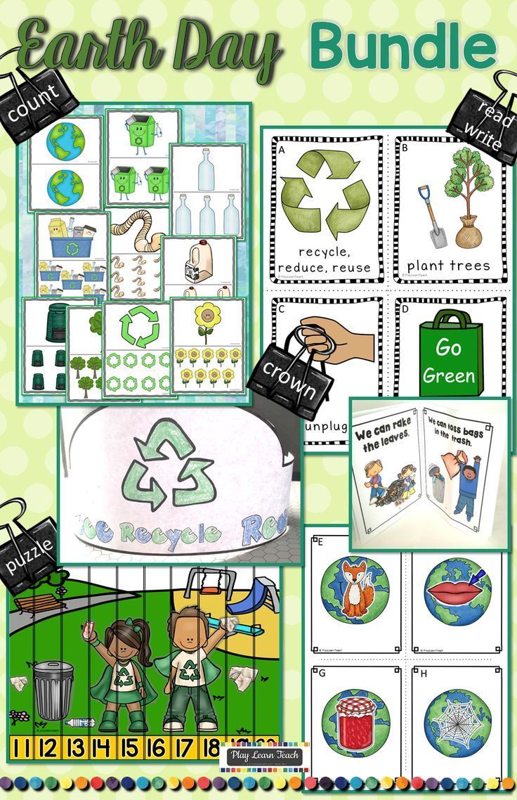 Earth Day Bundle Counting activities kindergarten, Earth day