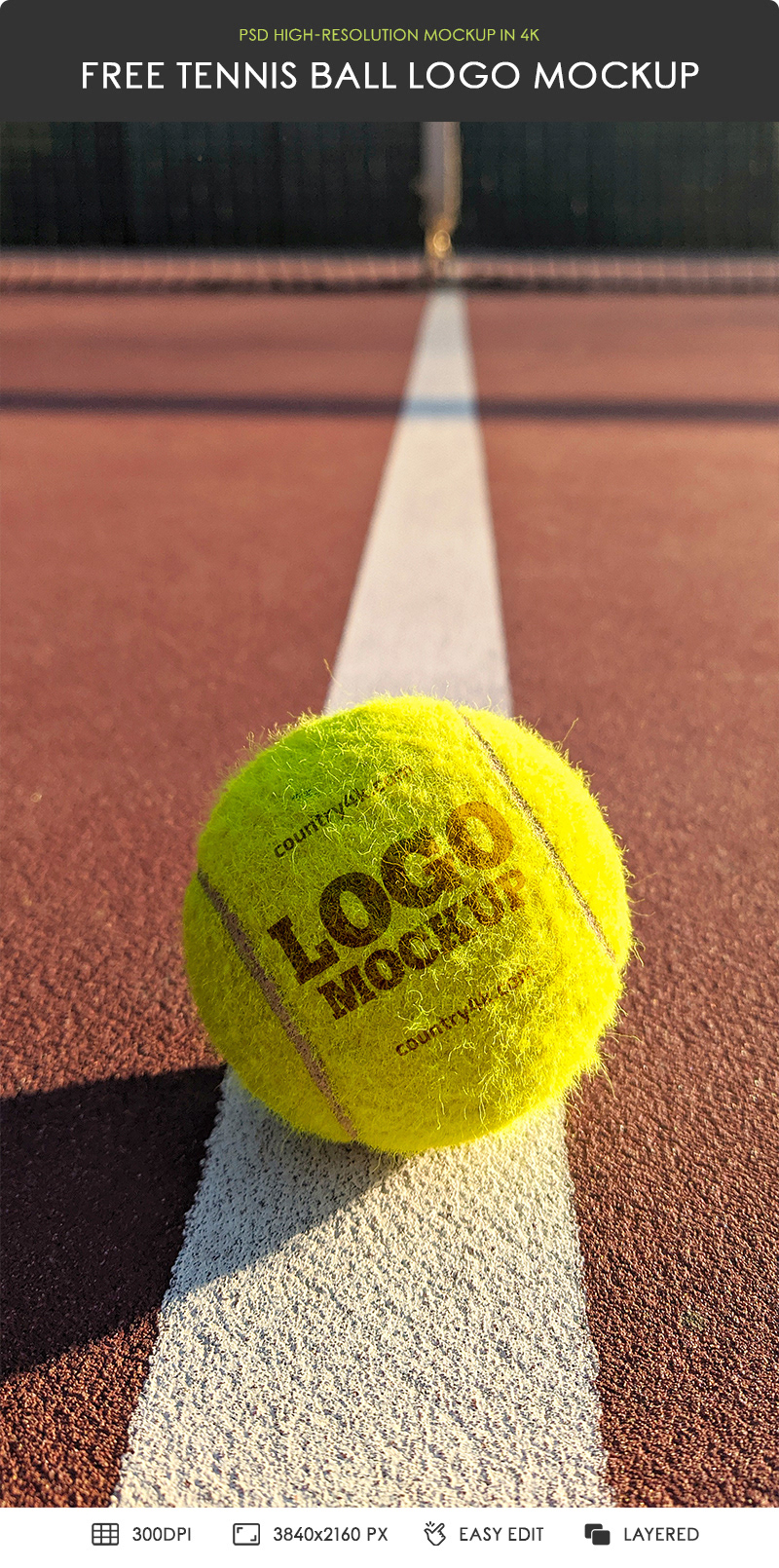 Download Free Tennis Ball Logo Mockup on Behance in 2020 | Logo mockup, Tennis ball, Tennis