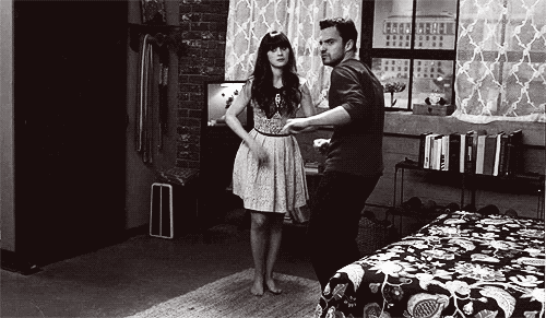 why we should be excited by jess and nick : Because theyll continue to be adorably and uncomfortably compatible.gif. #newgirl Clark Kent, Damian Wayne, New Girl Nick And Jess, New Girl Tv Show, Awkward Girl, Zoey Deschanel, New Girl Quotes, Jake Johnson, Jessica Day