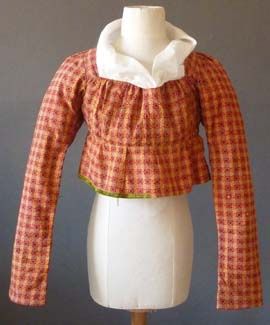 Red Checked Jacket Or Short Robe C 1800 Fashion 1800s