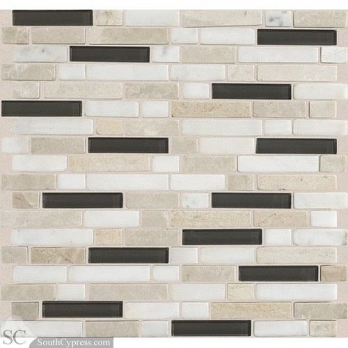 Stone Radiance 12 x 12 Random Mosaic Tile Blend in Caramel Travertine