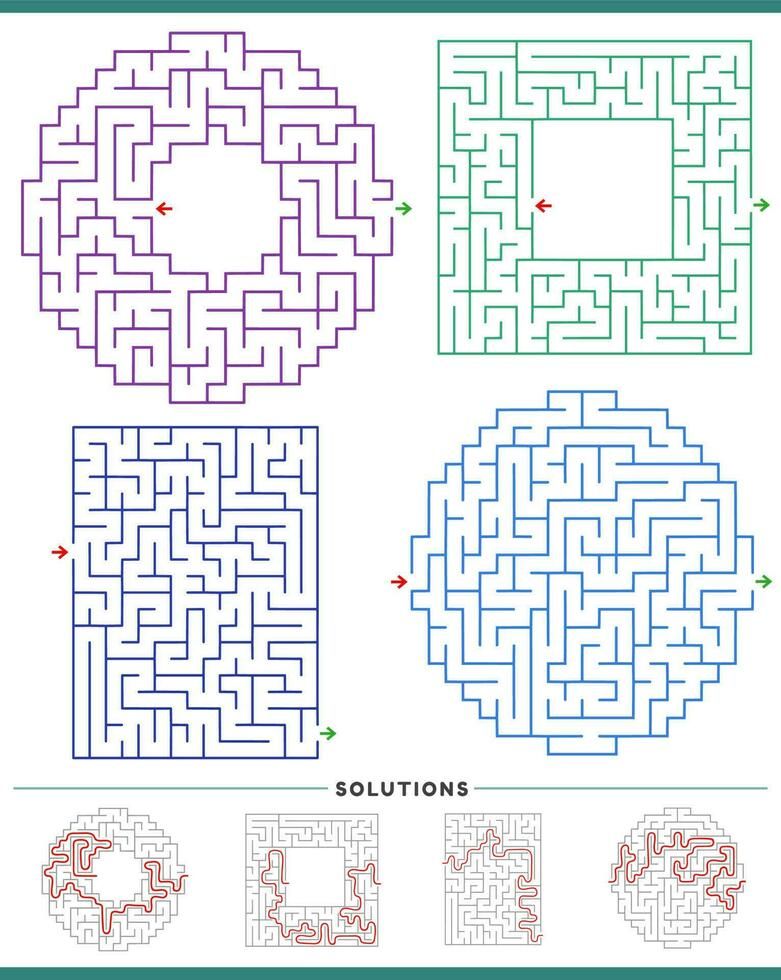 doolhof puzzel spellen grafieken reeks met oplossingen