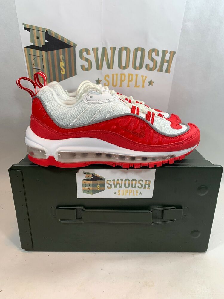 Nike Air Max 98 Gs University Red White Youth 4y Sneakers Bv4872 600 Nike Trainers Nike Air Max Nike Air Air Max