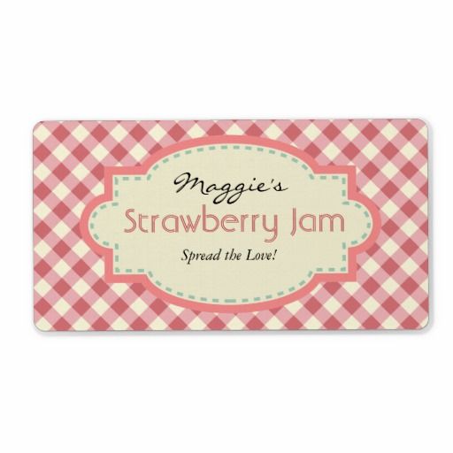 Gingham Jam Jar Labels, Customize Label | Zazzle.com | Jam jar labels, Jar labels, Jam jar