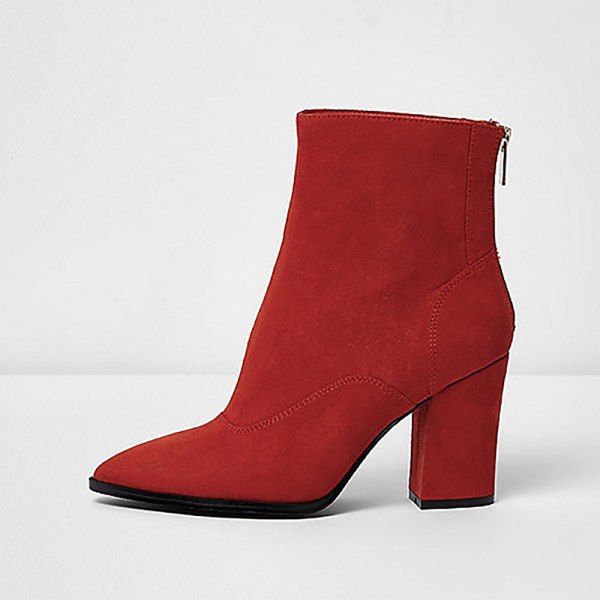 amazon red ankle boots