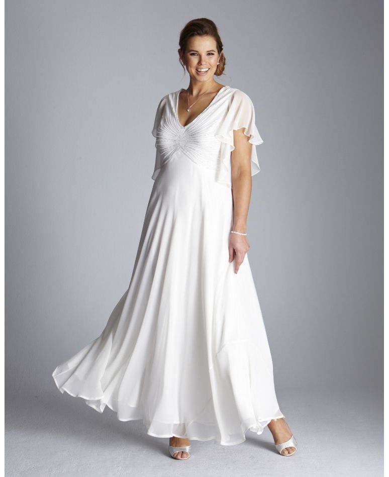 wedding dress with angel sleeves
