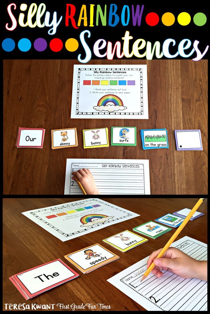 Organizing Your Silly Rainbow Sentences Kindergarten Writing