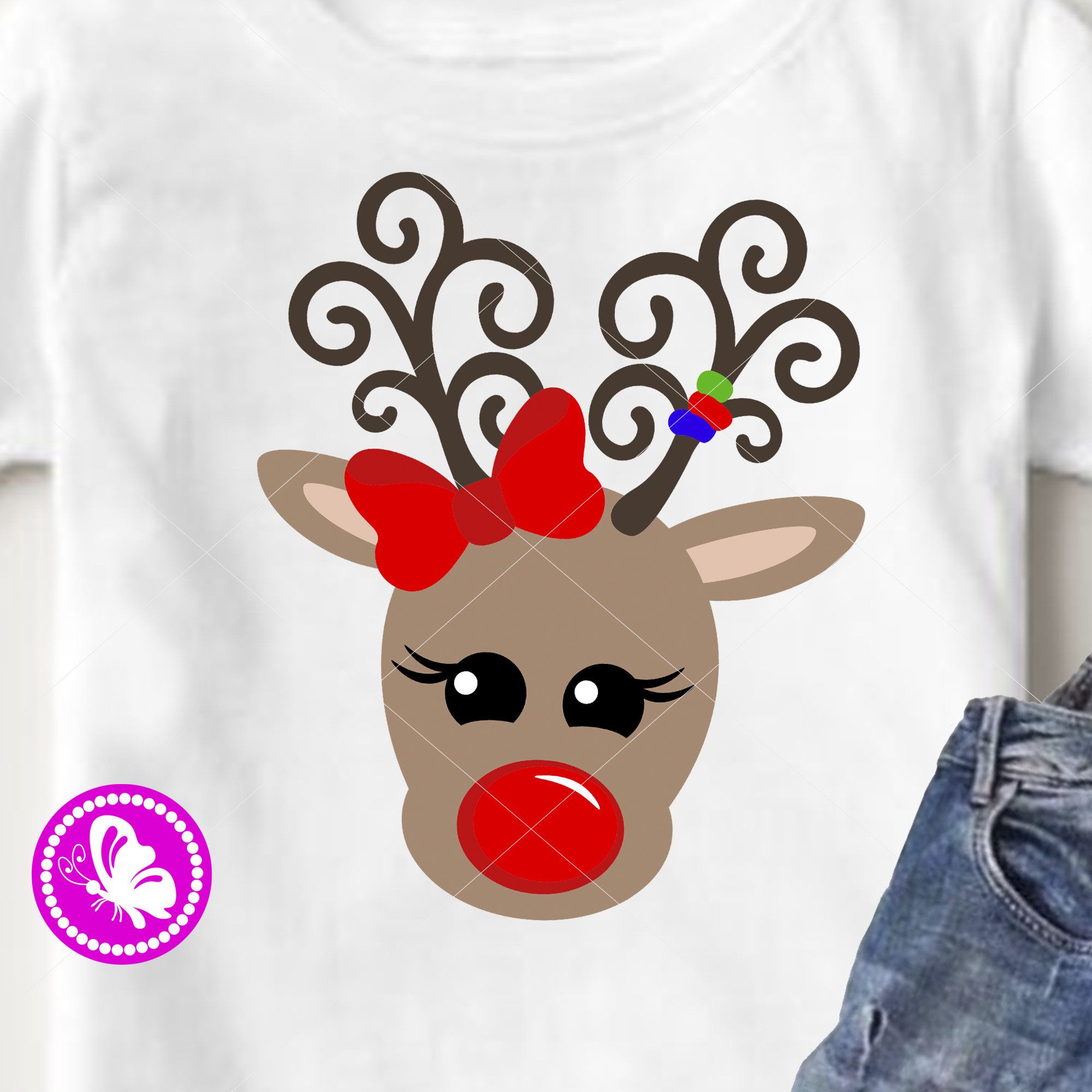 Cute deer face svg Baby shower shirt png Reindeer antlers