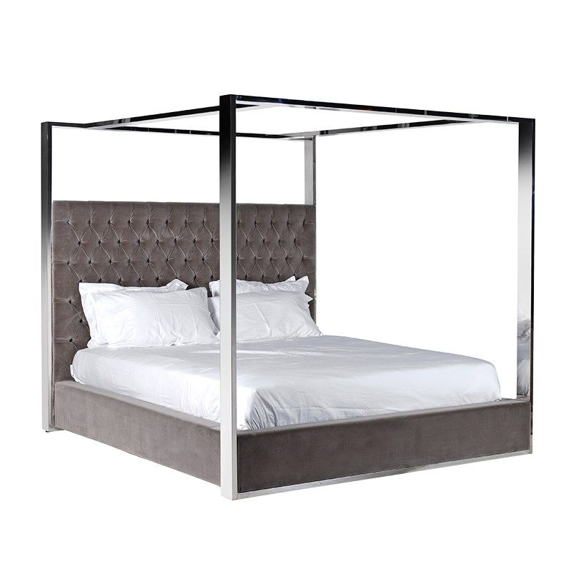 Coach House Vza031 Four Poster Bed Frame King Size Four Poster Bed Frame, King Size 4 Poster Bed Black