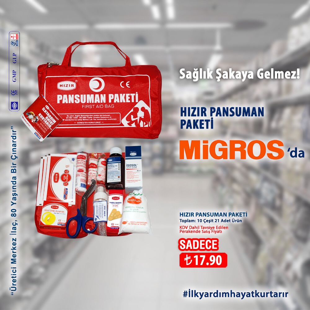 Pansuman Paketi Migros Da Ilkyardimhayatkurtarir Pansumanpaketi Sakalar Yastiklar Ordu