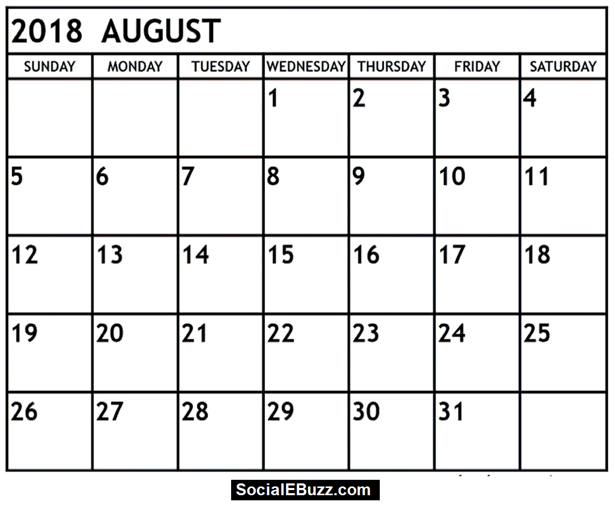 july august 2018 calendar printable