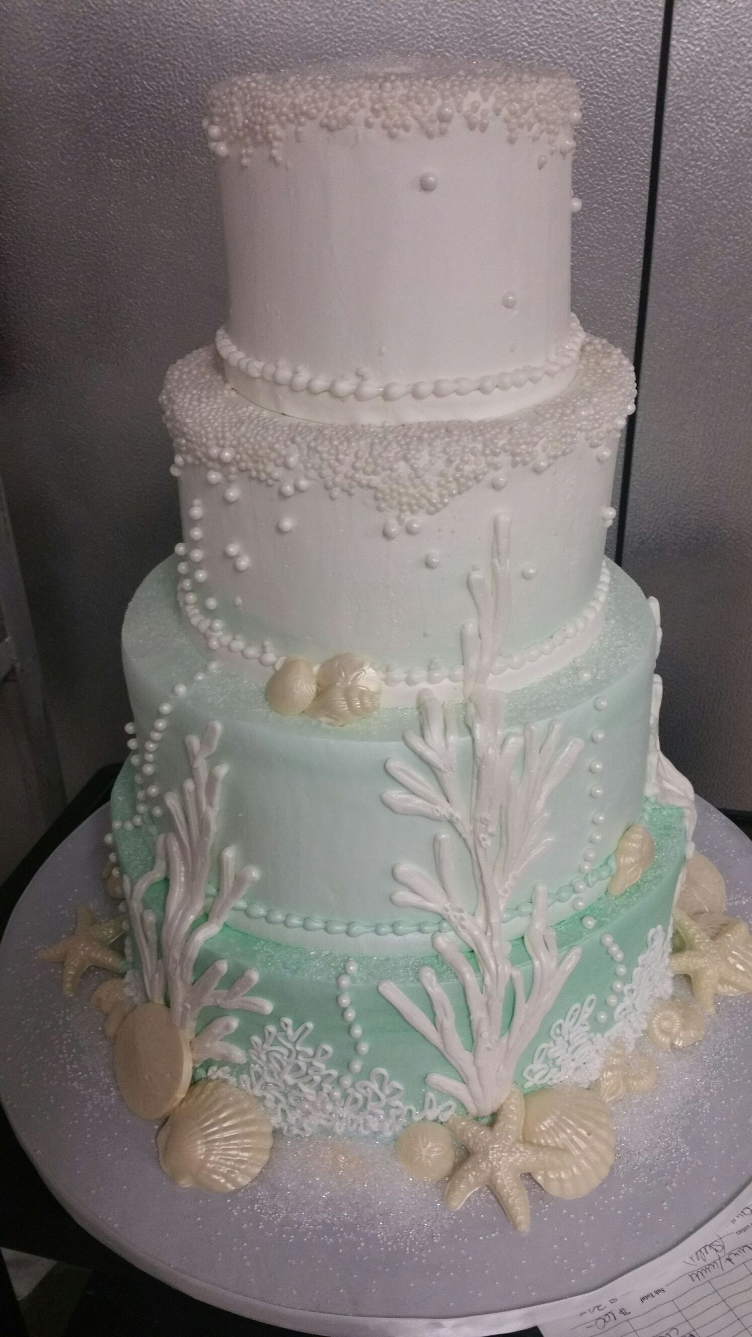 Ombre Aqua Ocean Wedding Cake Our Alessi Bakery Cakes Pinterest Ombre Aqua Ocean Wedding Cake