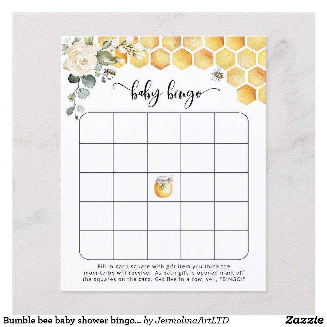 Bumble bee baby shower bingo. Bee baby bingo game Bridal Shower Bingo, Bridal Bingo, Baby Shower Games, Zazzle Invitations, Baby Shower Invitations, Baby Bingo, Bingo Games, Floral Baby Shower, Bee Theme