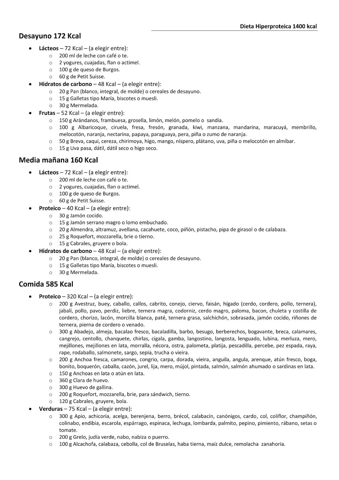 dieta hiperproteica plan semanal