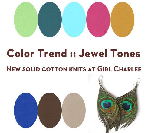 Download Color Trend :: Jewel Tones. New in Solid Cotton Knits and Girl Charlee | Fabric stores online ...