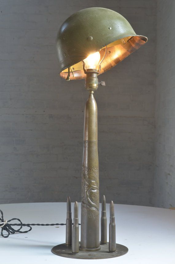 Vintage Military Trench Art Table Lamp Light от ScovilleBrownCo, $395.