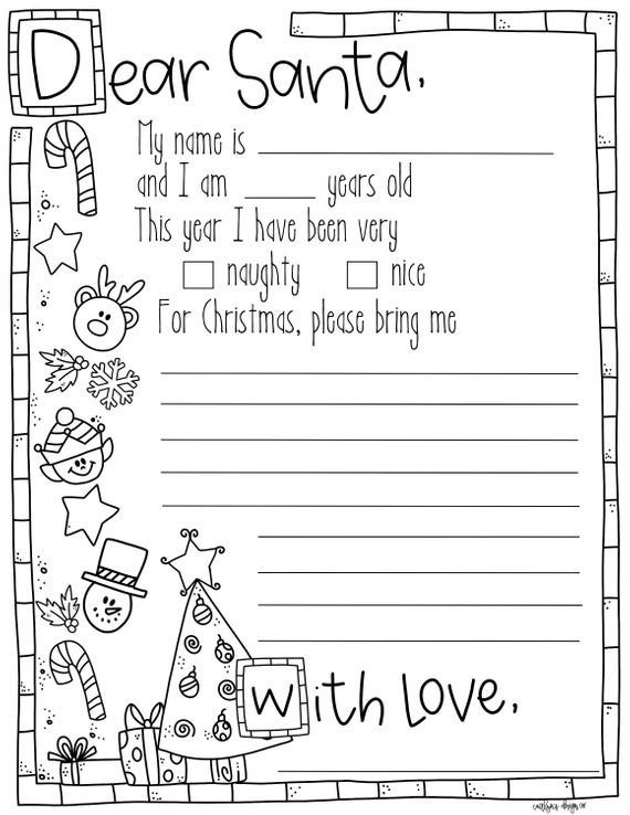 13 Collection Christmas list coloring page for Girl