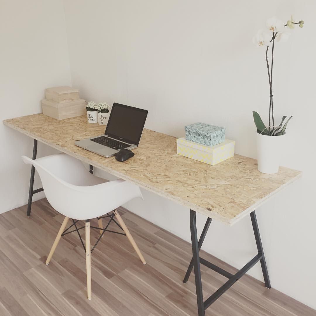 Done!!!! #indretning #skrivebord #osb #hjemmelavet #diy ... Planke skrivebord væg aalborg