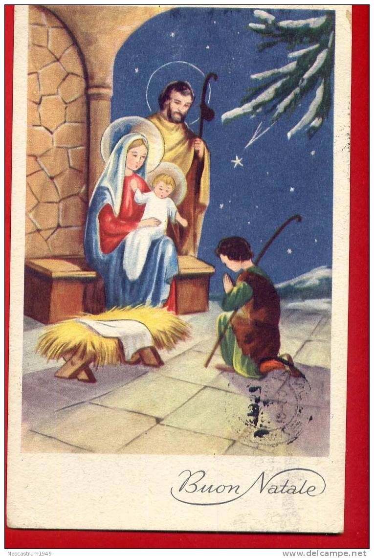 BUON NATALE-SACRA FAMIGLIA-- VIAGGIATA 1957 - Santa Claus ... BUON NATALE-SACRA FAMIGLIA-- VIAGGIATA 1957 - Santa Claus ...