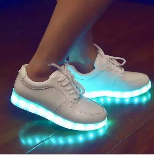 Zapatos De Luces Led Blancos Y Negros A Precio De Locura Zapatos Con Luces Zapatos Vans Mujer Zapatos Adidas Mujer