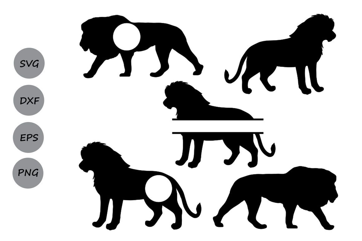 lion SVG, lion monogram svg, animal svg, lion silhouette ...